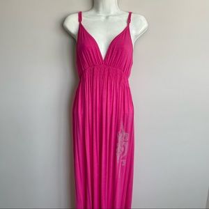NWT Y2K Pink Jeweled Maxi Dress